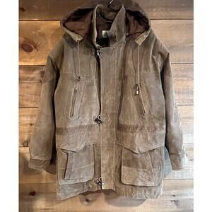 Vintage Timber Trail Mens Suede Lined Barn Jacket 100% Genuine‎ Leather Size M